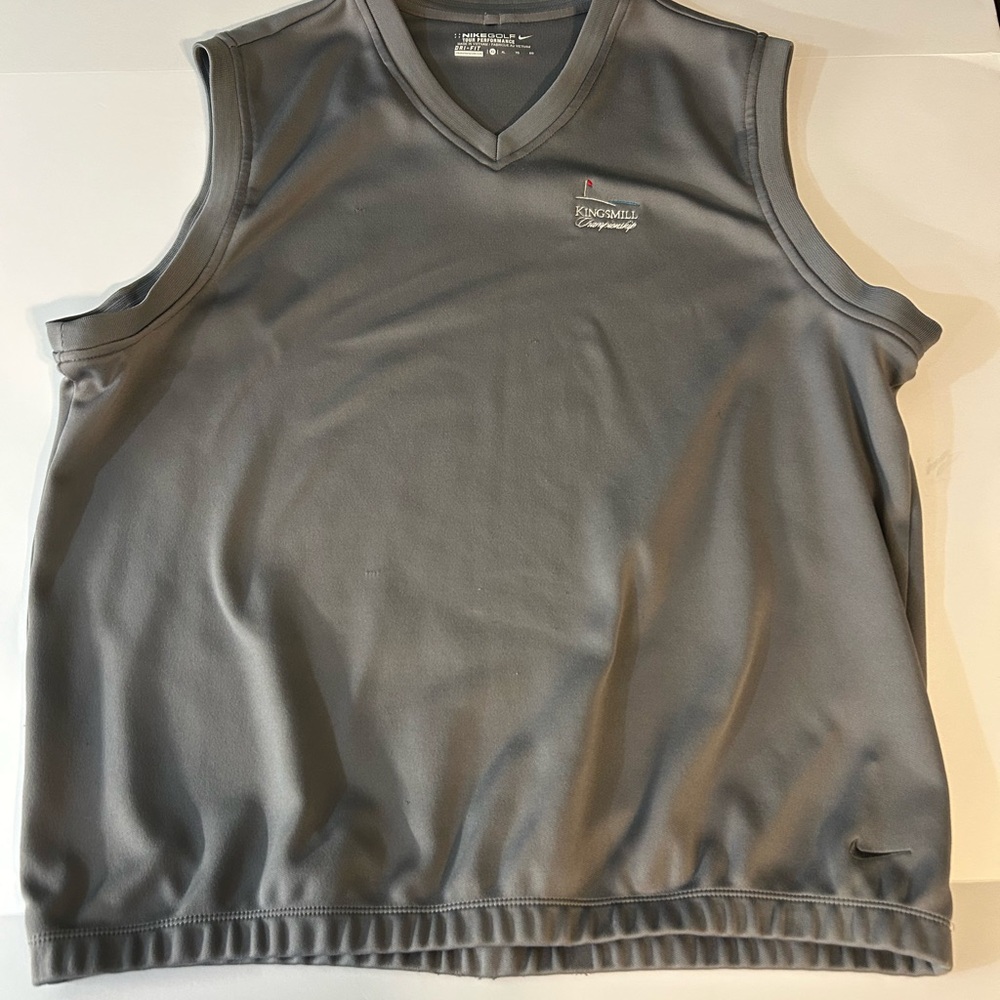Nike Golf Tour Dri Fit XL Men's Gray Sleeveless vest w/ Emb Logo